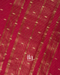 Rani Pink Striped Parsi Embroidered Assam Silk Saree
