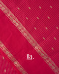 Rani Pink Striped Parsi Embroidered Assam Silk Saree