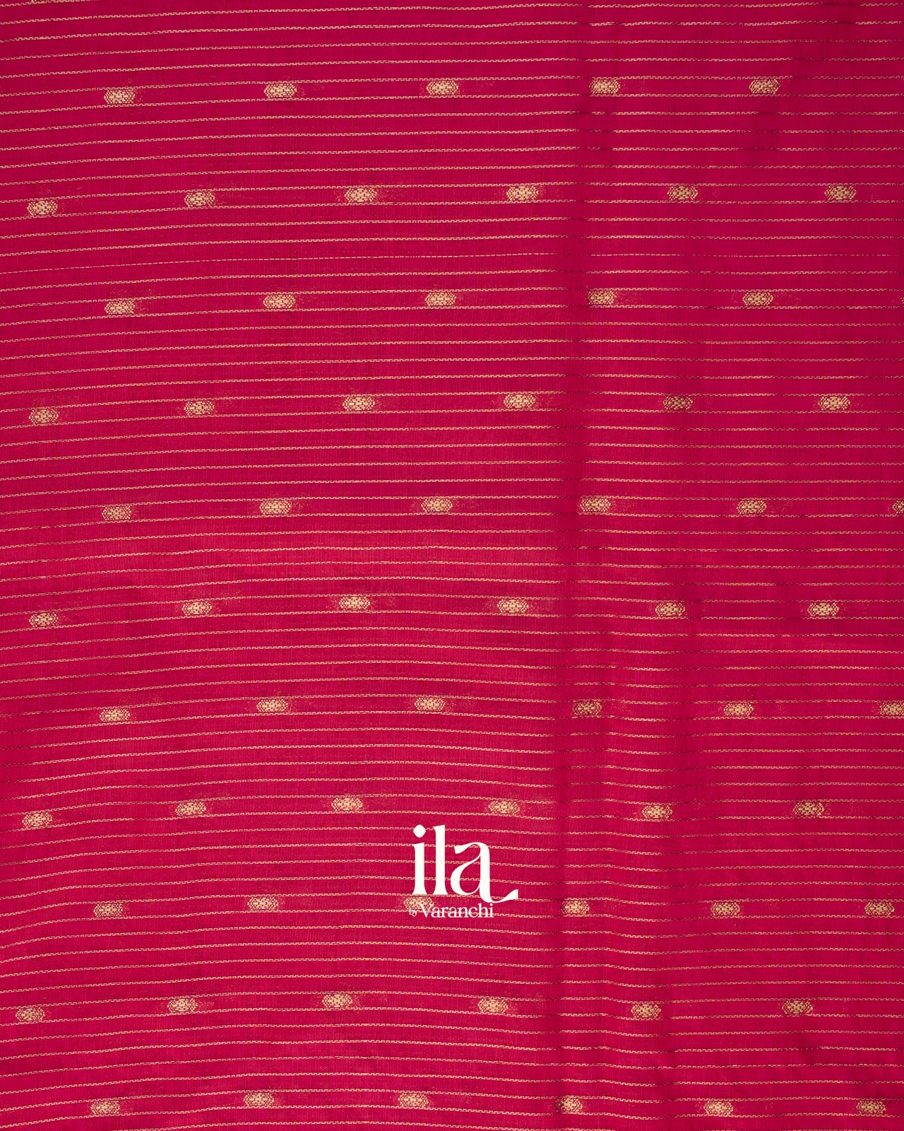 Rani Pink Striped Parsi Embroidered Assam Silk Saree
