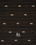 Black Striped Parsi Embroidered Border Assam Silk Saree