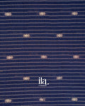 Navy Blue Striped Parsi Embroidered Border Assam Silk Saree