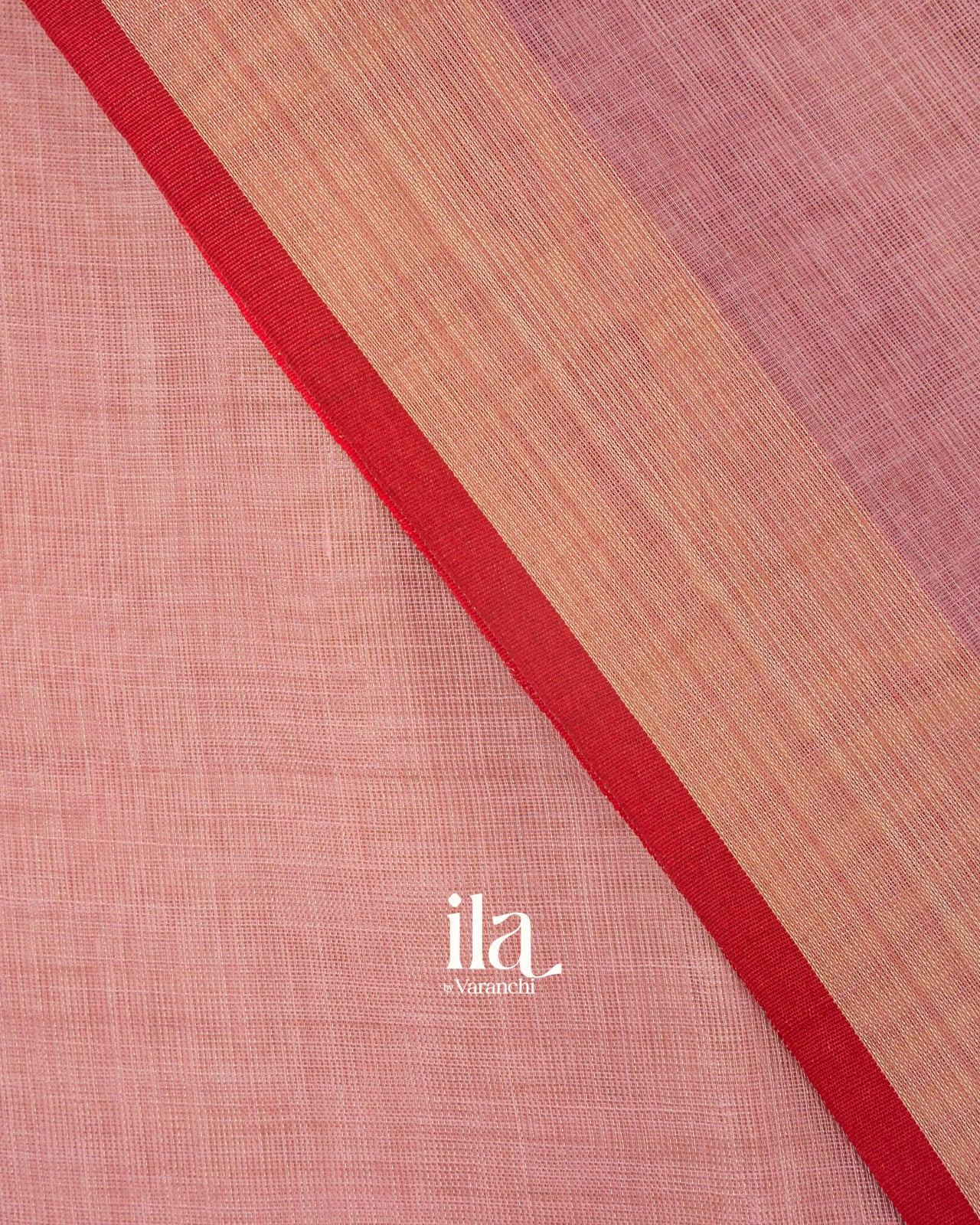 Onion Pink Floral Embroidered Floral Semi Linen Saree