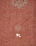 Terracotta Floral Printed and Aaree Work Semi Linen Saree