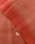 Rust Orange Floral Embroidered with Ombre-dyed Semi Tussar Saree