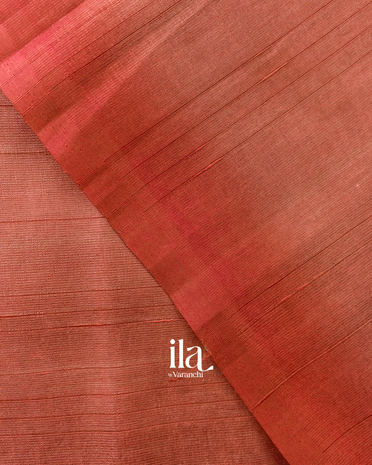 Rust Orange Floral Embroidered with Ombre-dyed Semi Tussar Saree