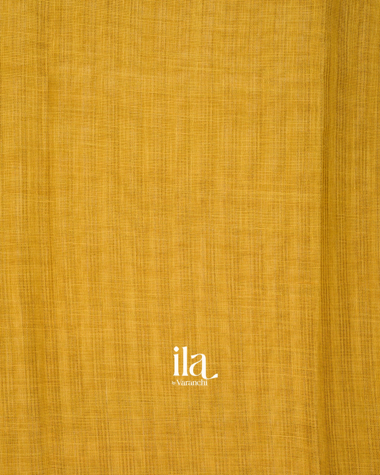 Mustard Yellow Floral Printed Semi Linen Saree