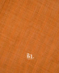 Rust Orange Floral Printed Semi Linen Saree
