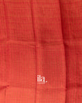 Rust Red Floral Printed Semi Linen Saree