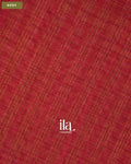 Maroon Checkered Kalamkari Semi Linen Tissue Saree — Body