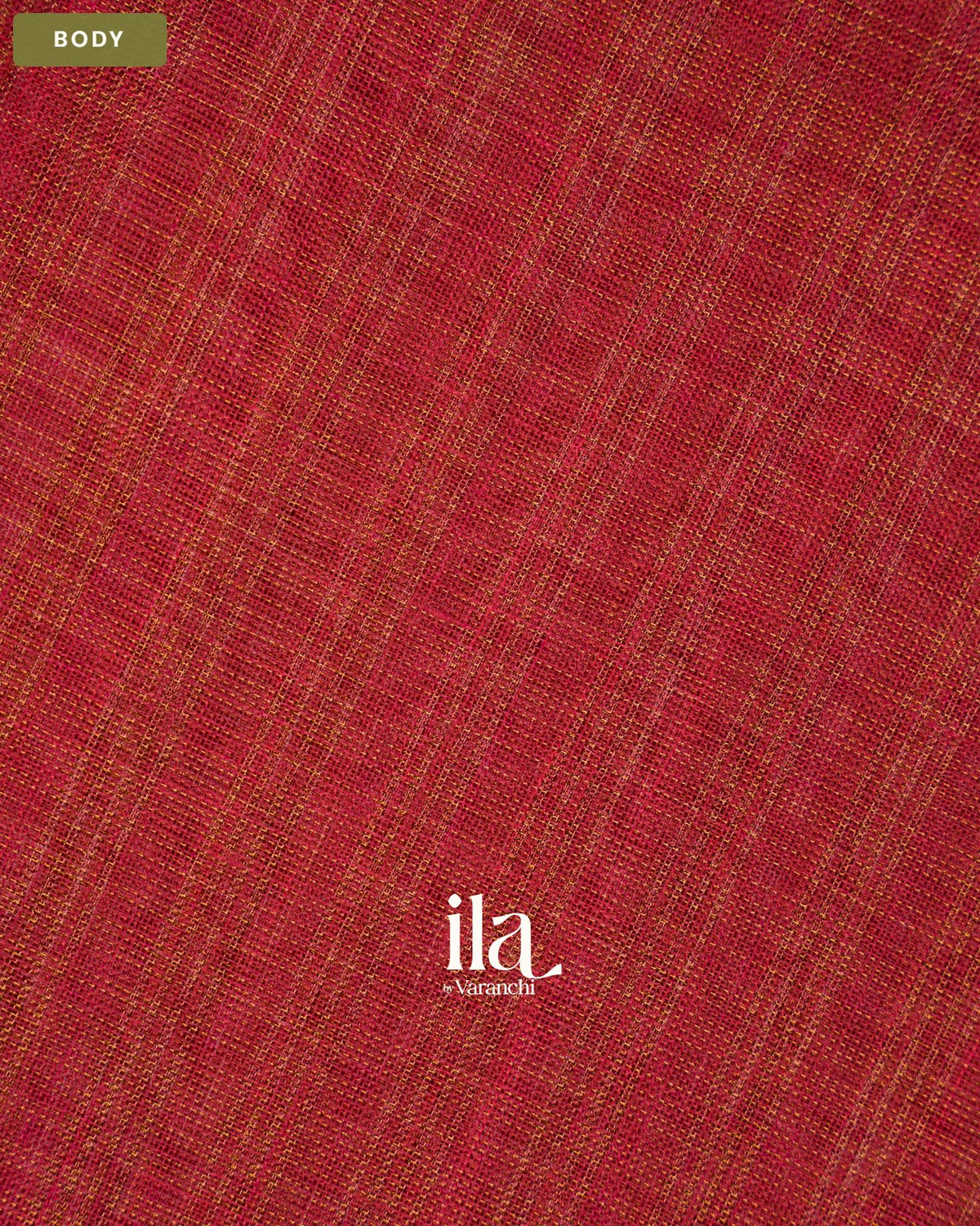 Maroon Checkered Kalamkari Semi Linen Tissue Saree — Body