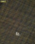 Black Checkered Kalamkari Semi Linen Tissue Saree — Body