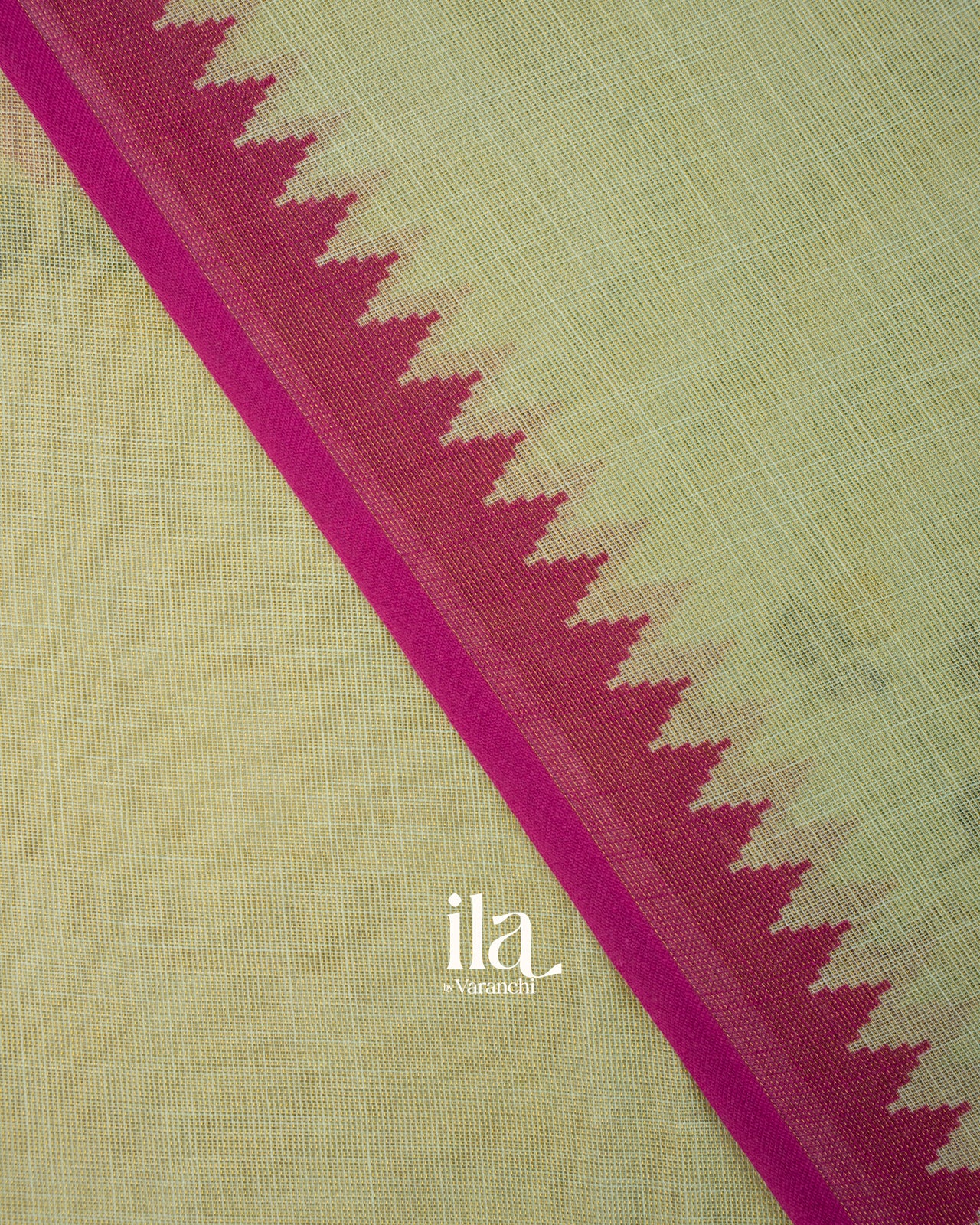 Pista Green Floral Printed Semi Linen Tissue Saree