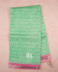 Sea Green Chevron Semi Mangalgiri Saree