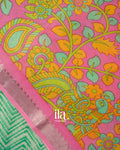 Sea Green Chevron Semi Mangalgiri Saree