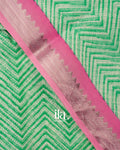 Sea Green Chevron Semi Mangalgiri Saree
