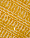 Mustard Yellow Chevron Semi Mangalgiri Saree
