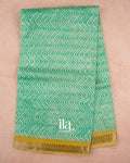 Sea Green Chevron Semi Mangalgiri Saree