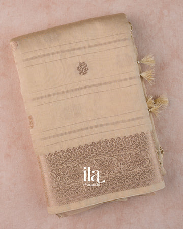 Beige Assam Silk Saree