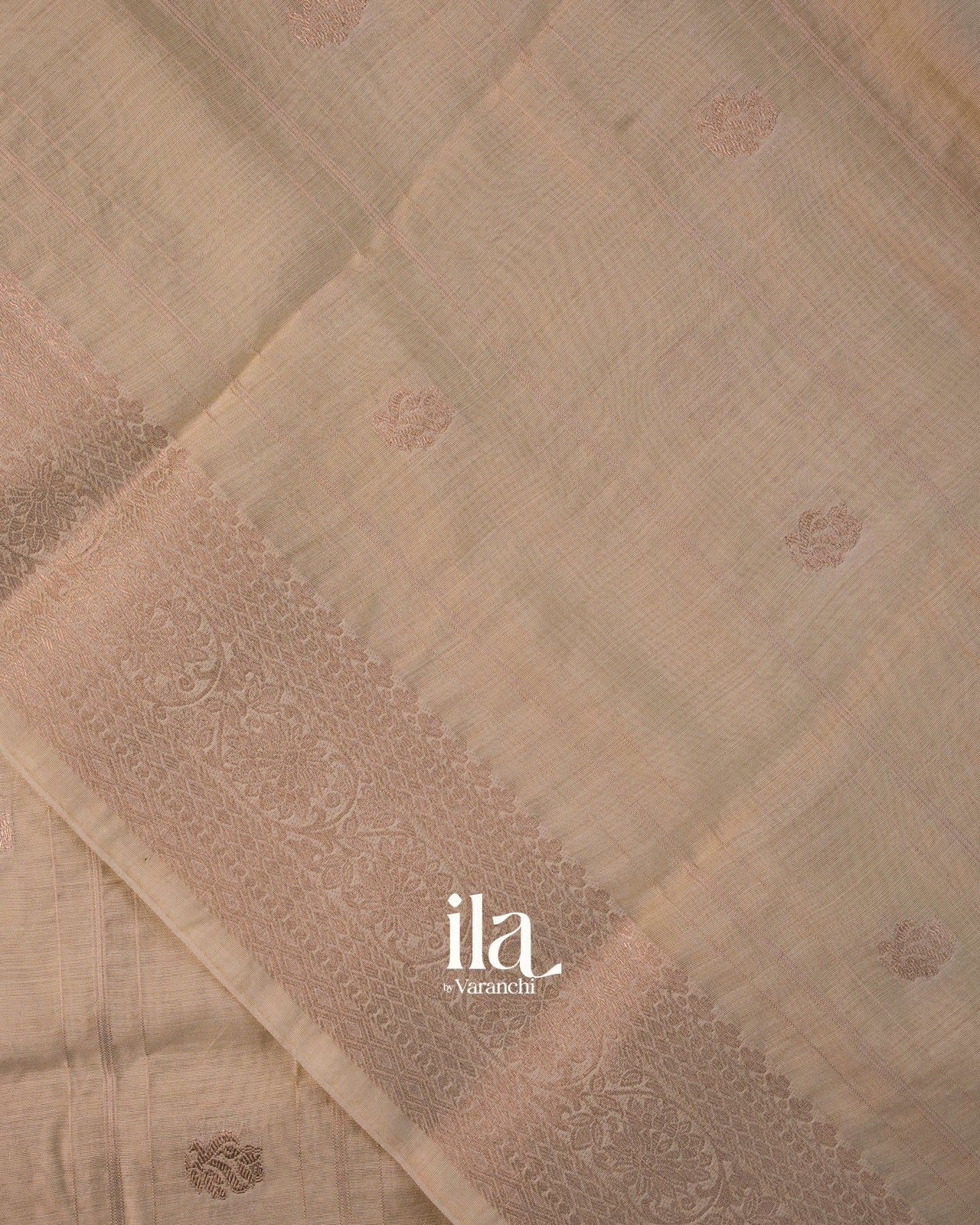 Beige Assam Silk Saree