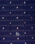 Navy Blue Striped Assam Silk Saree