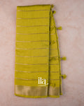 Mehendi Green Striped Assam Silk Saree