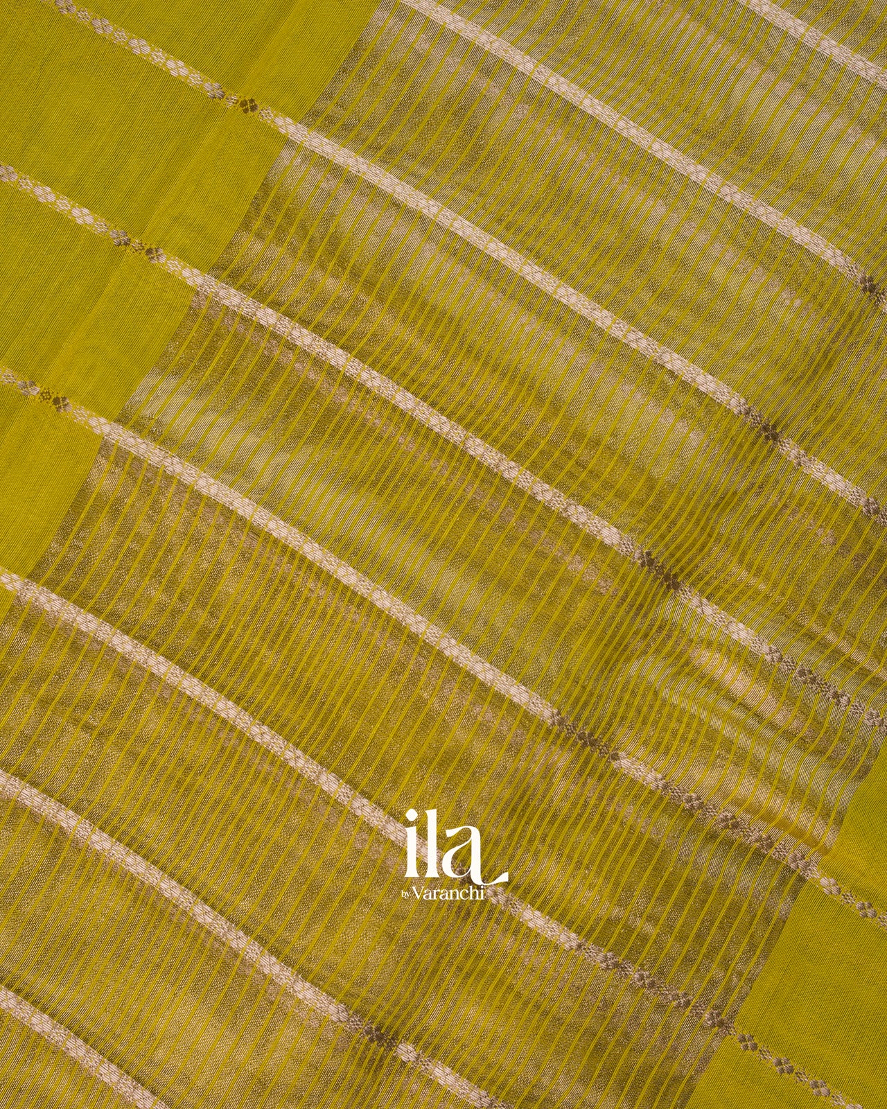 Mehendi Green Striped Assam Silk Saree