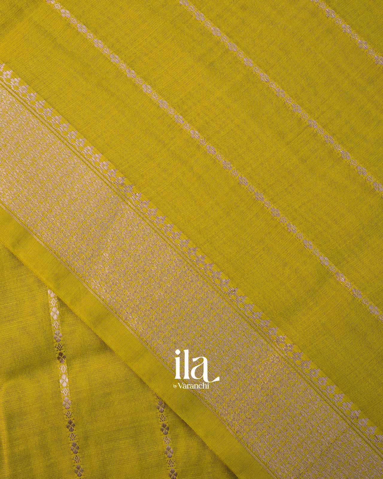 Mehendi Green Striped Assam Silk Saree