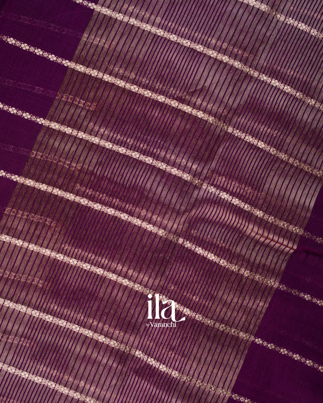 Wine Purple Striped Assam Silk Saree