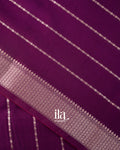 Wine Purple Striped Assam Silk Saree