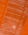 Bright Orange Striped Assam Silk Saree