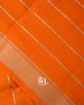 Bright Orange Striped Assam Silk Saree