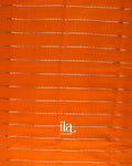 Bright Orange Striped Assam Silk Saree