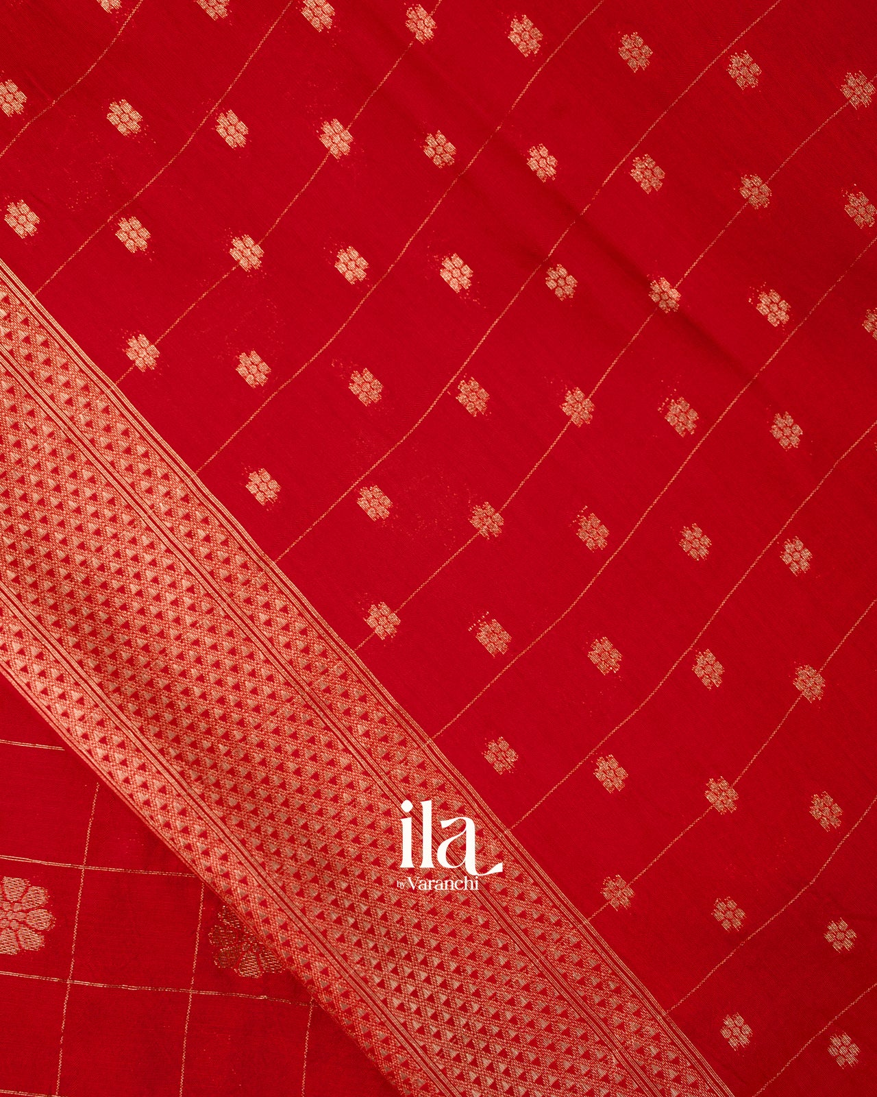 Crimson Red Assam Silk Saree