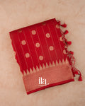 Crimson Red Assam Silk Saree