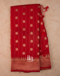 Crimson Red Assam Silk Saree