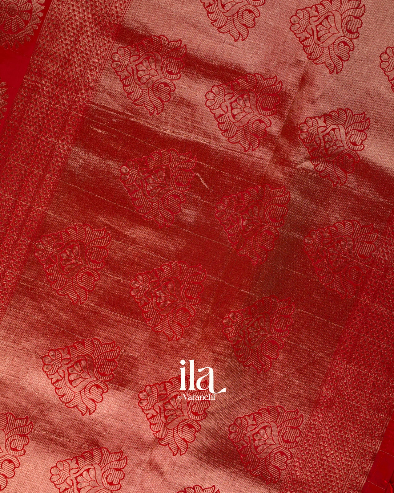 Crimson Red Assam Silk Saree