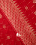 Crimson Red Assam Silk Saree