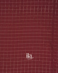 Deep Maroon Checkered Assam Silk Saree