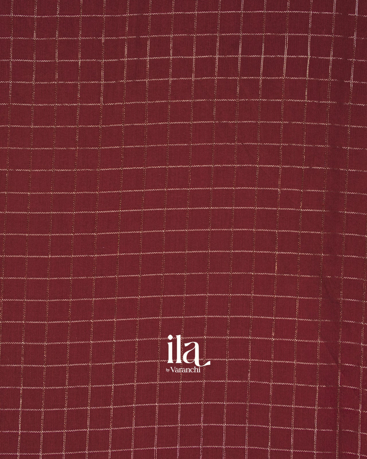 Deep Maroon Checkered Assam Silk Saree