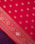 Deep Purple Checkered Assam Silk Saree