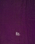 Deep Purple Checkered Assam Silk Saree