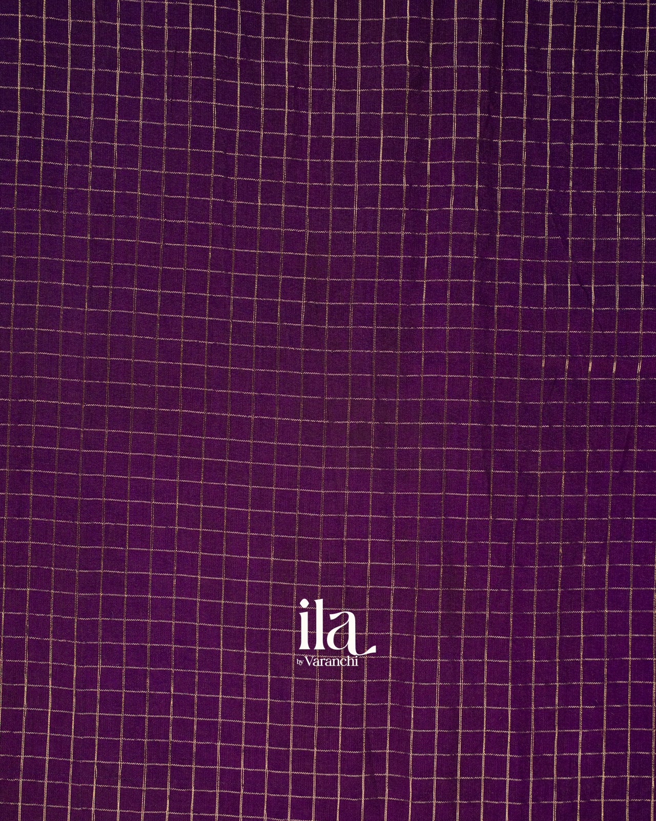 Deep Purple Checkered Assam Silk Saree