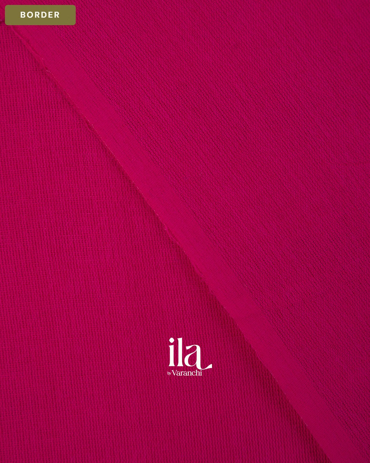 Rani Pink Bengal Khadi Saree — Border