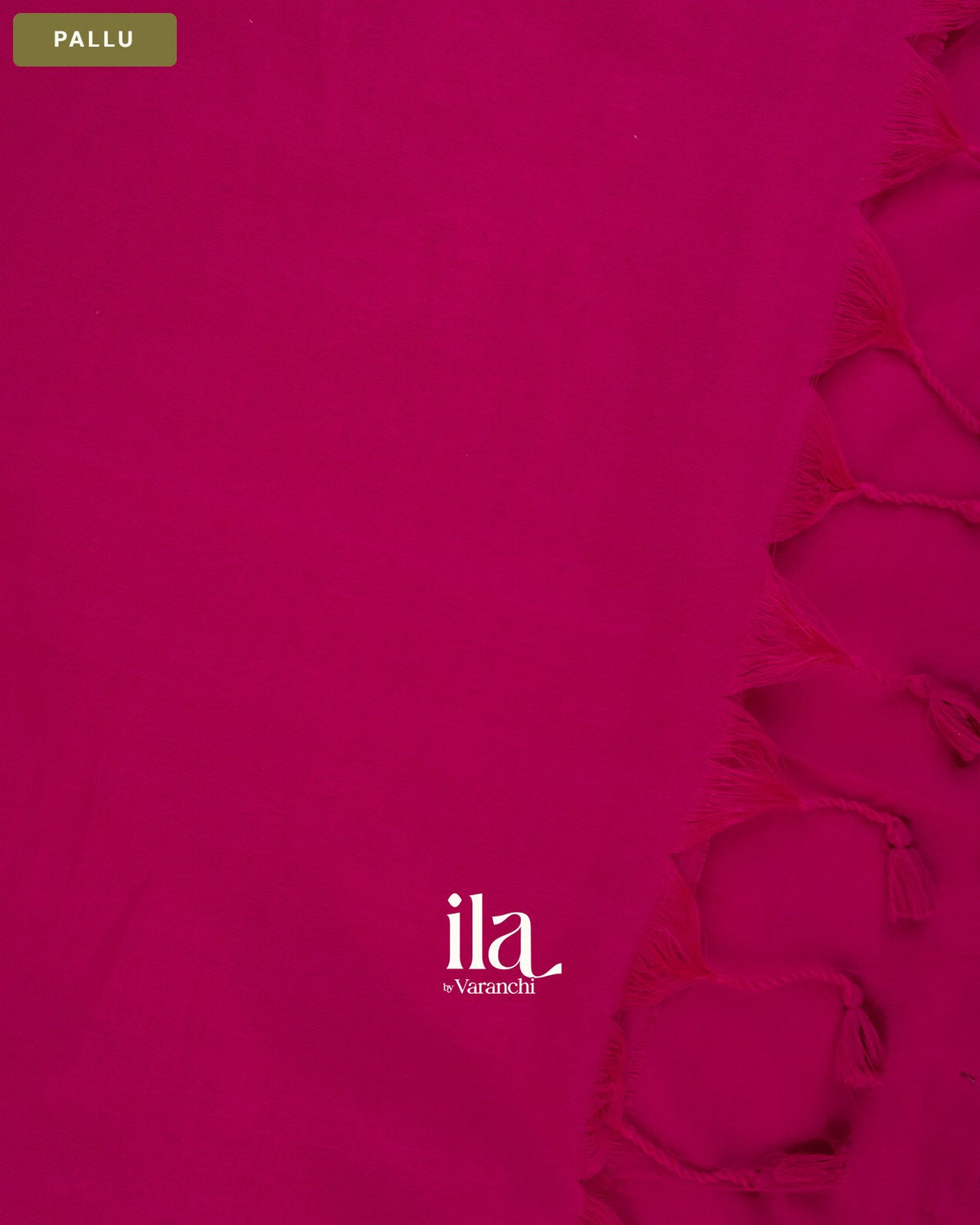 Rani Pink Bengal Khadi Saree — Pallu