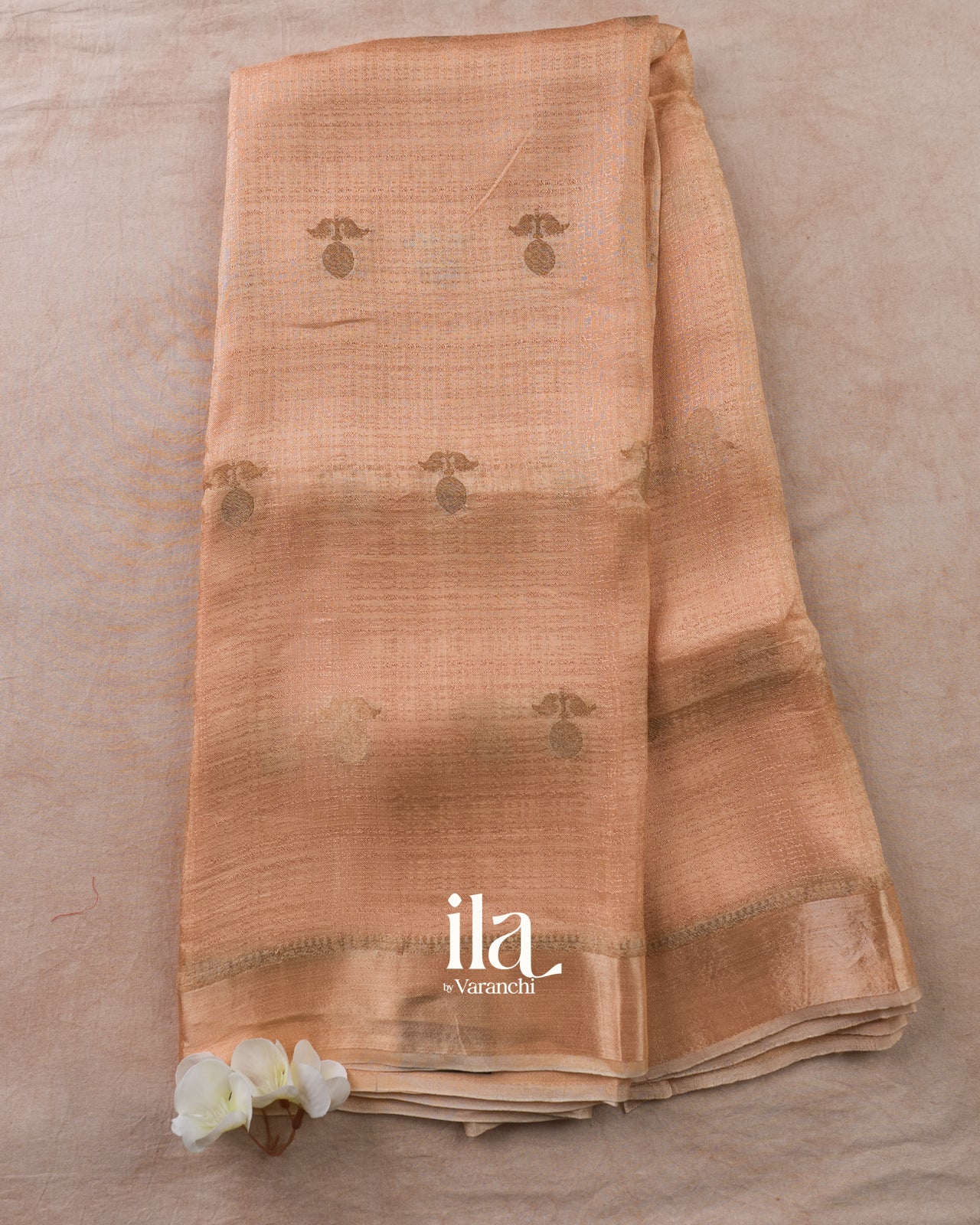 Peach Semi Silk Saree