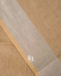 Beige French Knot Embroidered Linen Saree