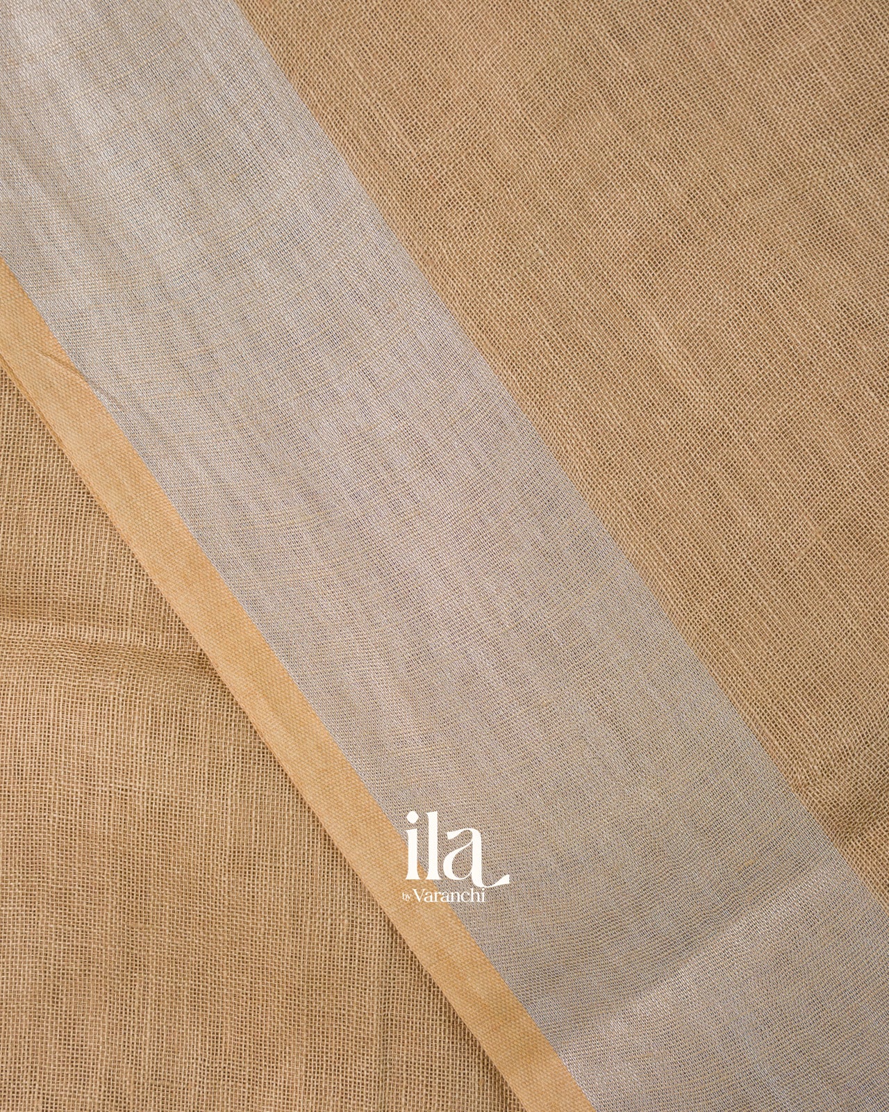 Beige French Knot Embroidered Linen Saree