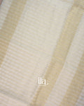 Ivory Striped Pure Linen Saree