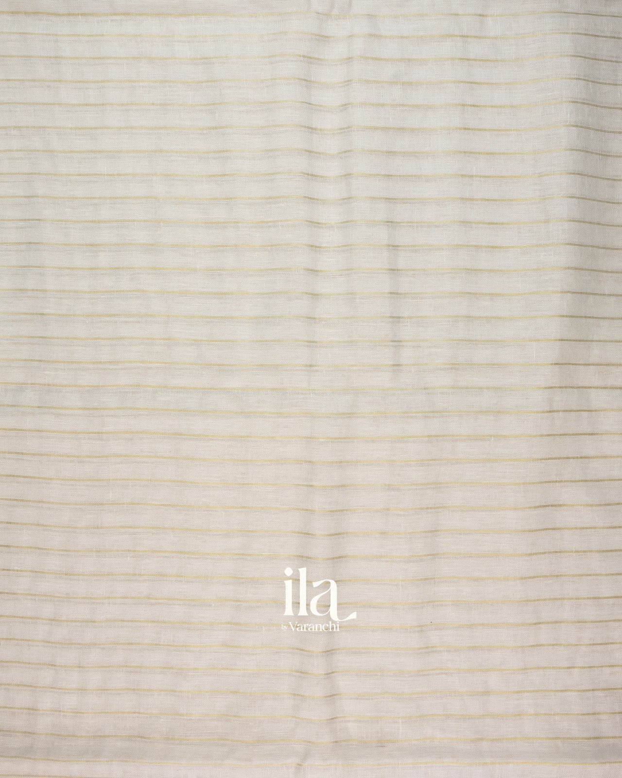Ivory Striped Pure Linen Saree