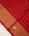 Ivory Striped Pure Linen Saree